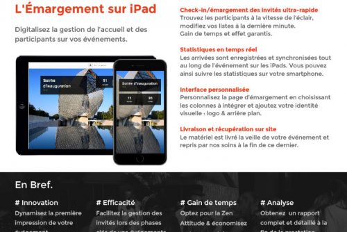 Emargement sur IPad à l’occasion de vos événements